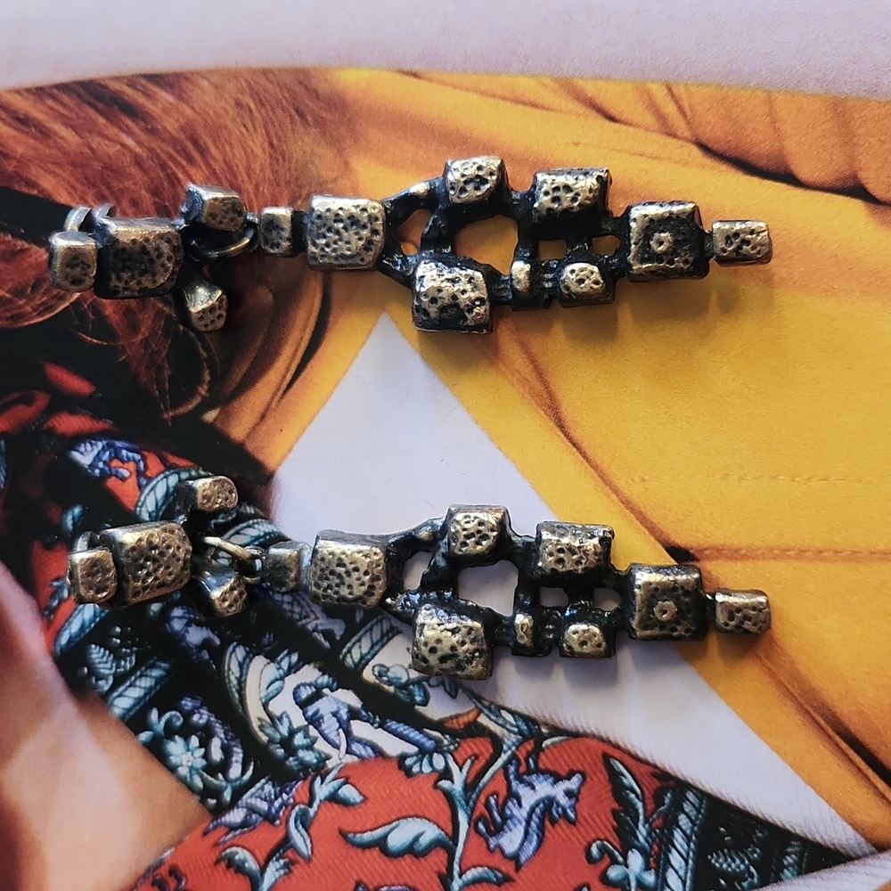 1970s brutalist clip on earrings